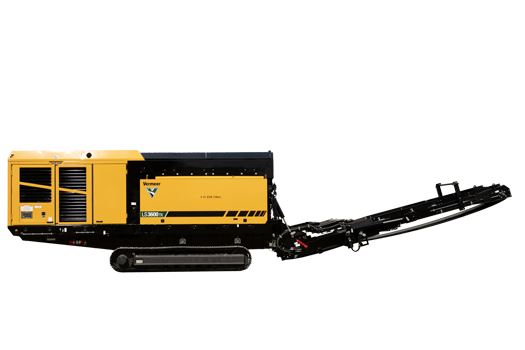 A black and yellow Vermeer low speed shredder