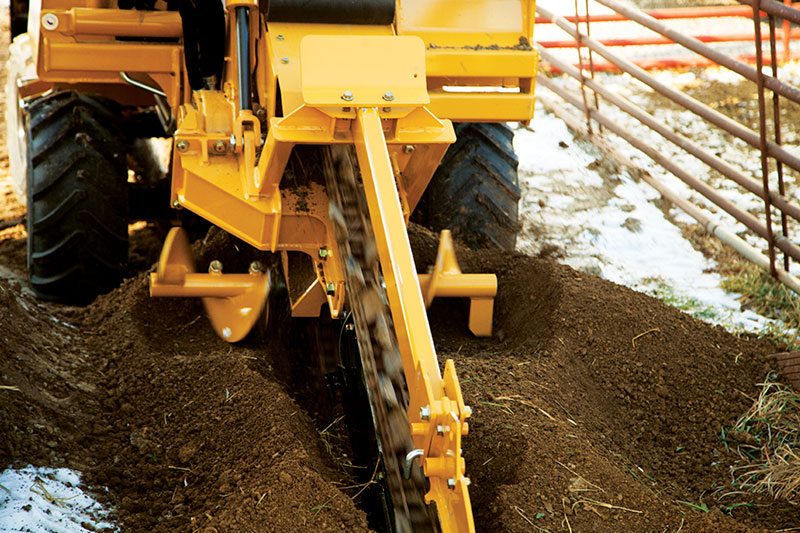 sliding offset trencher attachment