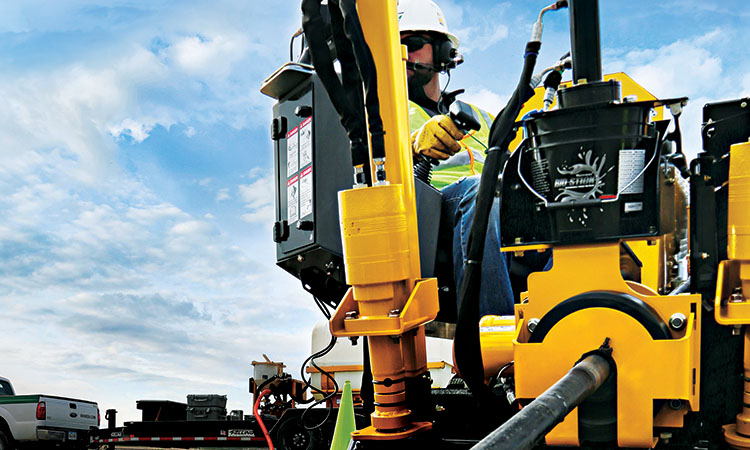 An operator uses a Vermeer directional drill to install underground infrastructure
